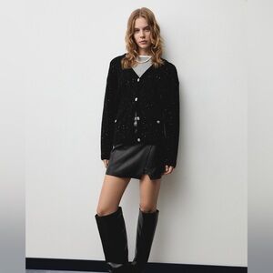 MANGO KNITTED CARDIGAN WITH SHINY DETAILS